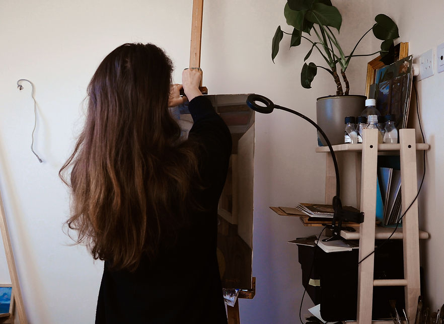 Nina Ruminska in her studio